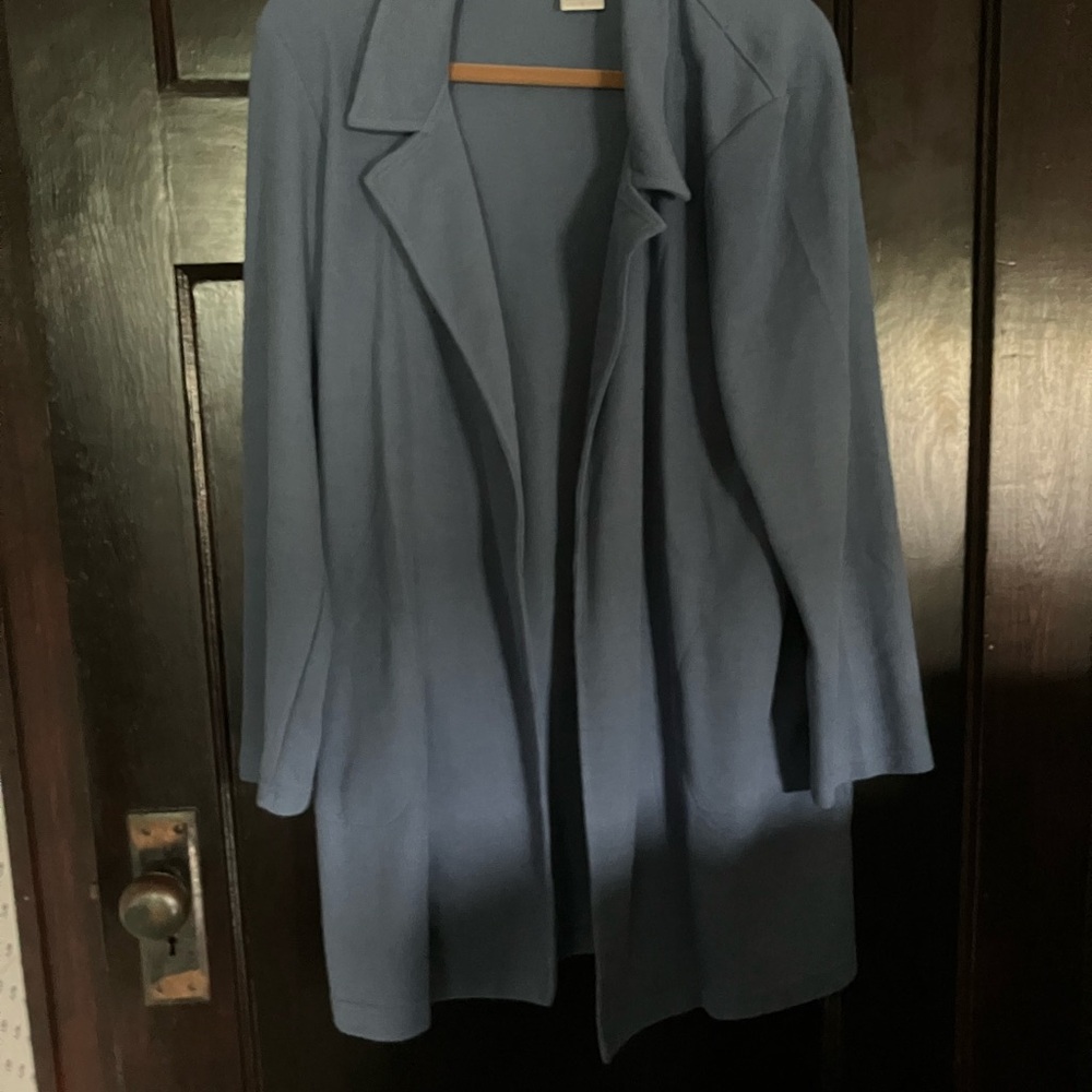 Long cardigan in dusty blue